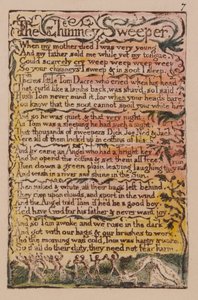 無邪気と経験の歌、プレート7、煙突掃除人（ベントレー12） 作： William Blake